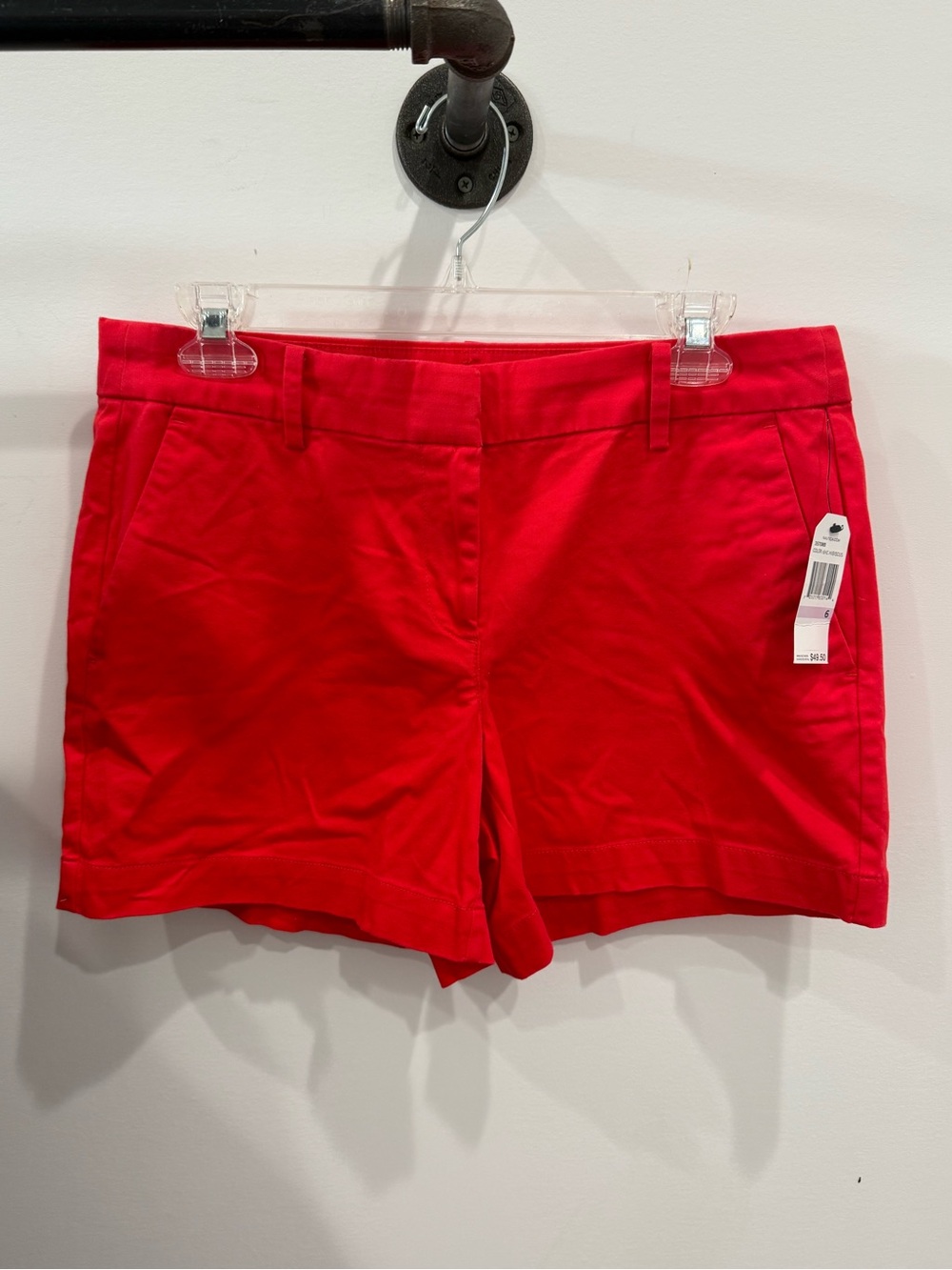 Nautica Bright Red Mid‑Rise Chino Shorts
